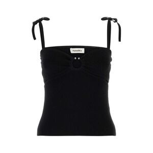 NANUSHKA Ribbed Knit Halter Top with Ring Detail Women BLACK T-Shirts & Tops